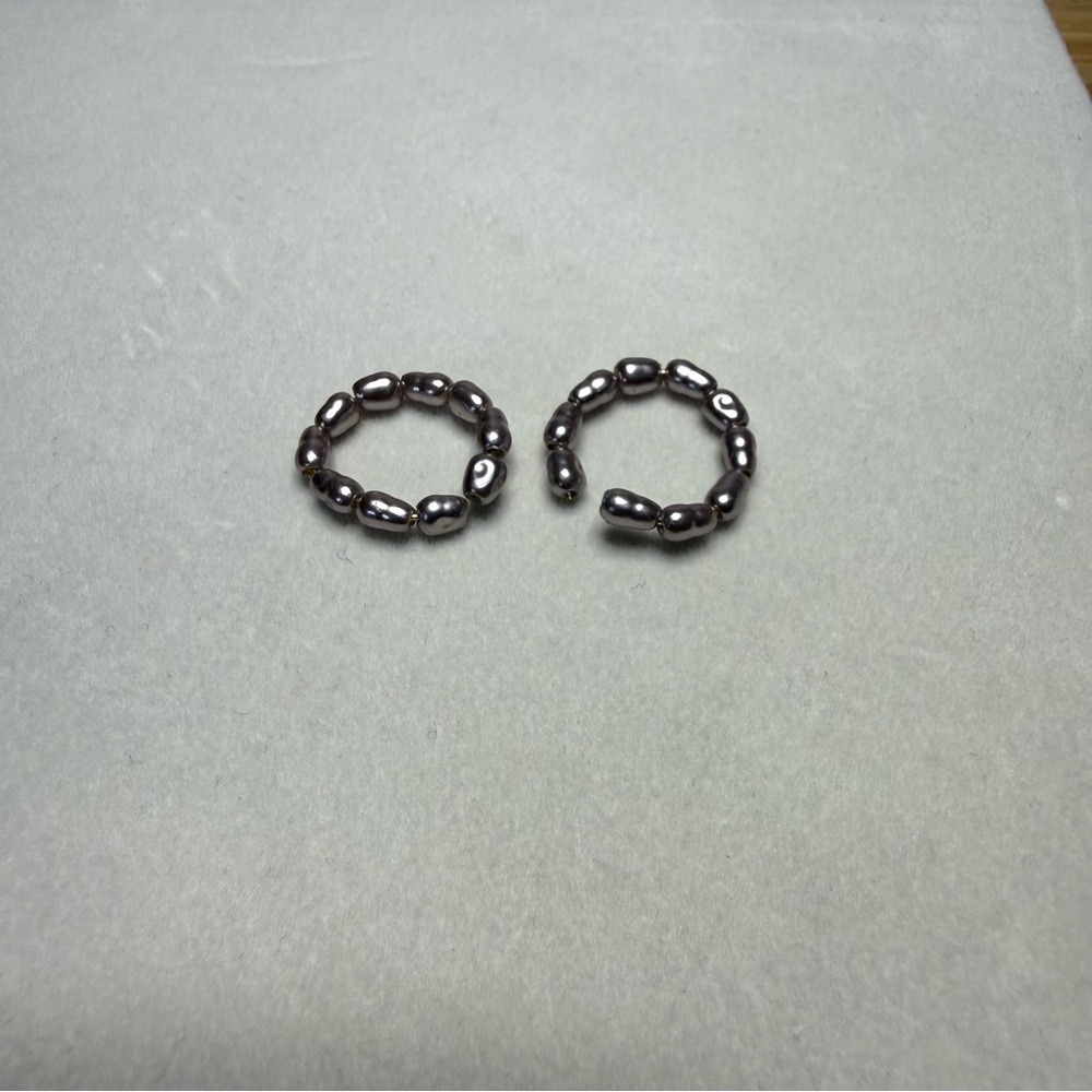 Faux Gray Pearl Ear Cuff Pair